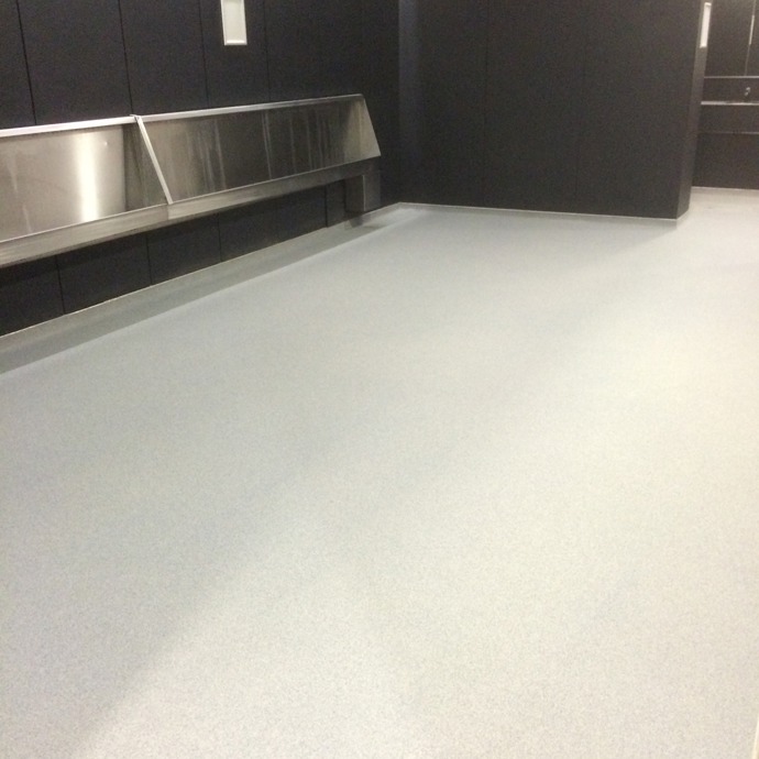 Clearcoat applied as part of high-performance resin flooring systems