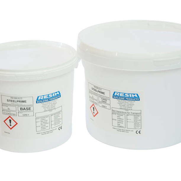 Resbuild Steelprime water-based epoxy anti-corrosive steel primer supplied by epoxy resin UK suppliers for industrial steel protection