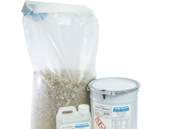 Epoxy resin for concrete repair mortar applied to industrial floor surface