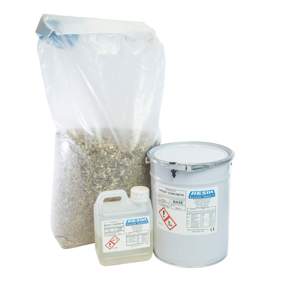 Epoxy resin for concrete repair mortar applied to industrial floor surface